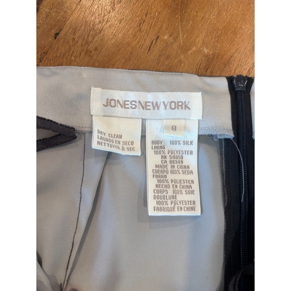 Jones New York 100% Silk Chiffon Layered Maxi Skirt Gray on Gray whimsigoth sz 8 - Picture 6 of 7